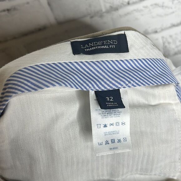 Lands End Traditional Fit Relaxed Fit Khaki Pants Size 32 32/30 - Picture 5 of 5